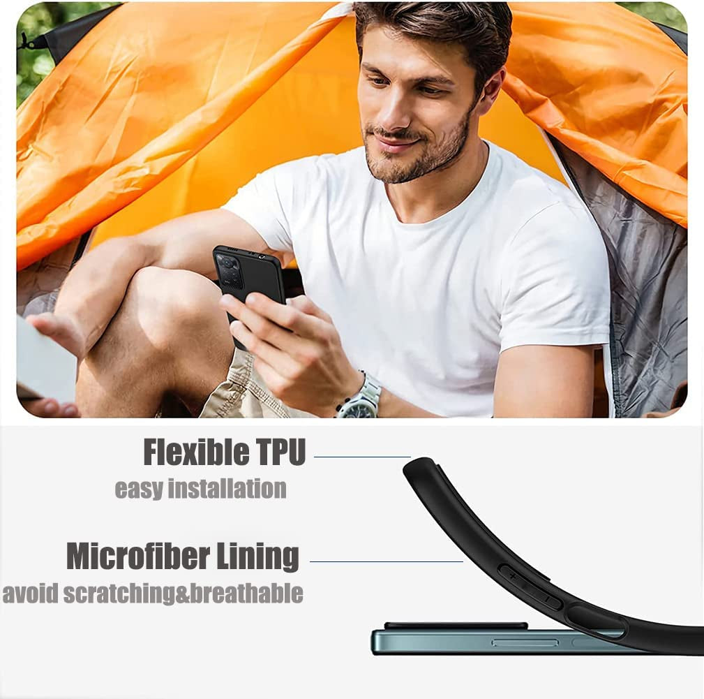 Zzjoooj for Xiaomi Redmi Note 11 Pro/Note 11 Pro 5G Case Silicone Ultra Slim Shock-Absorption anti Impact Scratch Resistant Phone Cover, with Soft Anti-Scratch Microfiber Lining,Black  BIZBIN   