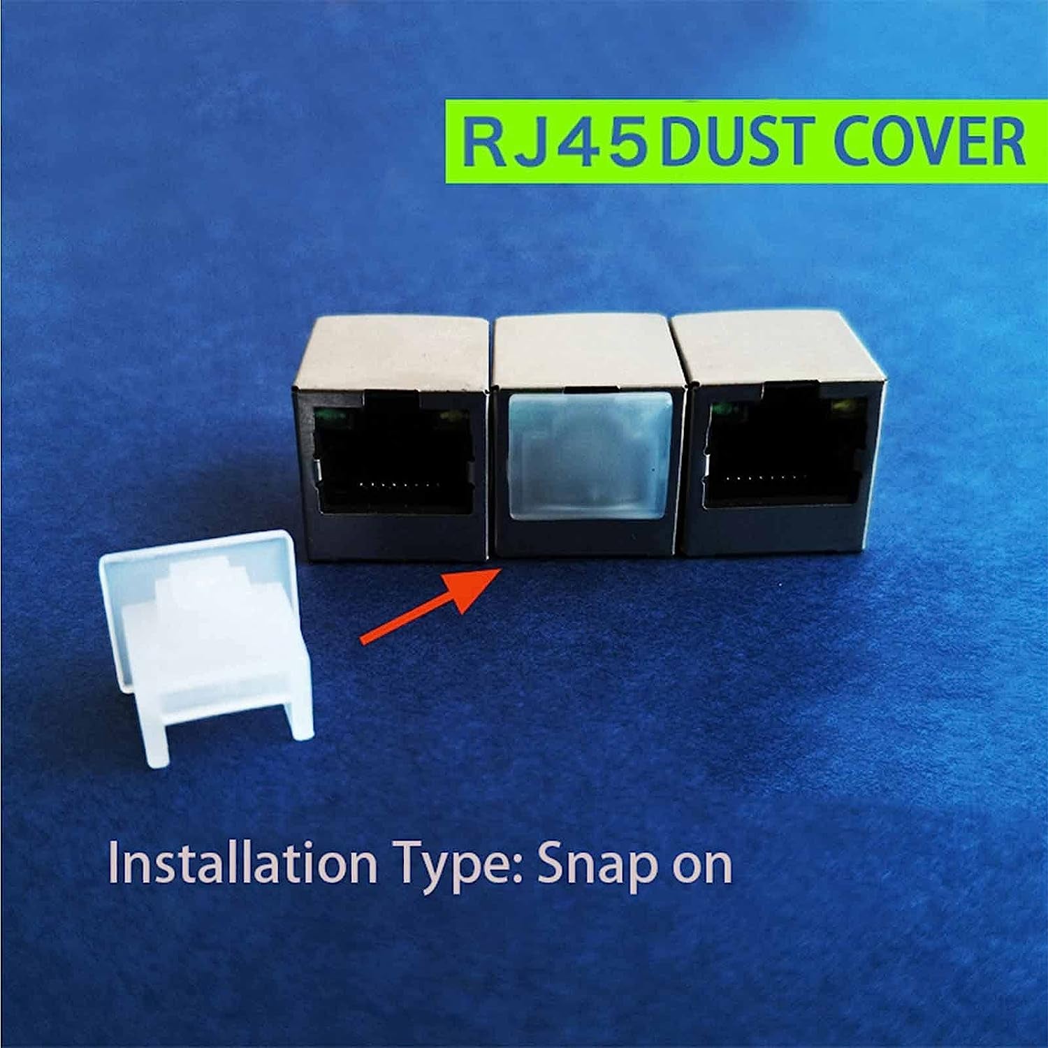 20Pcs RJ-45 Plug Protector Dust Covers, Plastic RJ45 a Female Anti-Dust Plug Ethernet Hub Port Protector for RJ45 Female Port (Blue)  Generic   