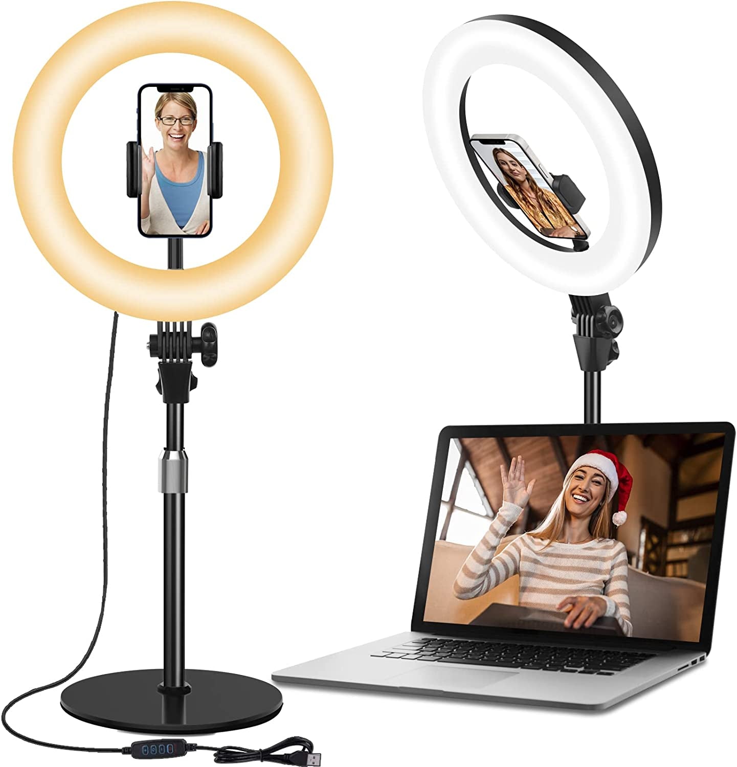12'' Selfie Ring Light with Stand and Phone Holder - Tripod for Iphone with Ring Light, Floor Tall Ring Lights with Tripod for Phone/Camera, Circle Light for Video Recording, Photography, Tiktok, Zoom  Yarrashop   