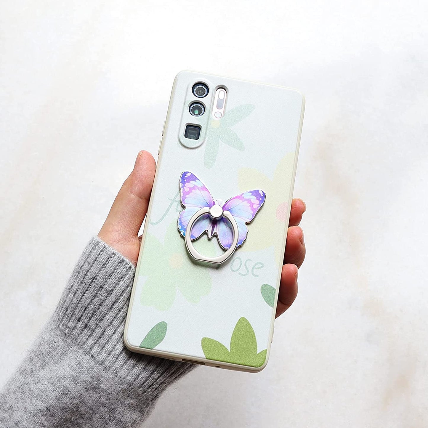 Butterfly Cell Phone Ring Holder Finger Ring Grip Stand 360° Rotation 180° Flip Universal Kickstand Compatible with All Smartphones  LaMignonne   