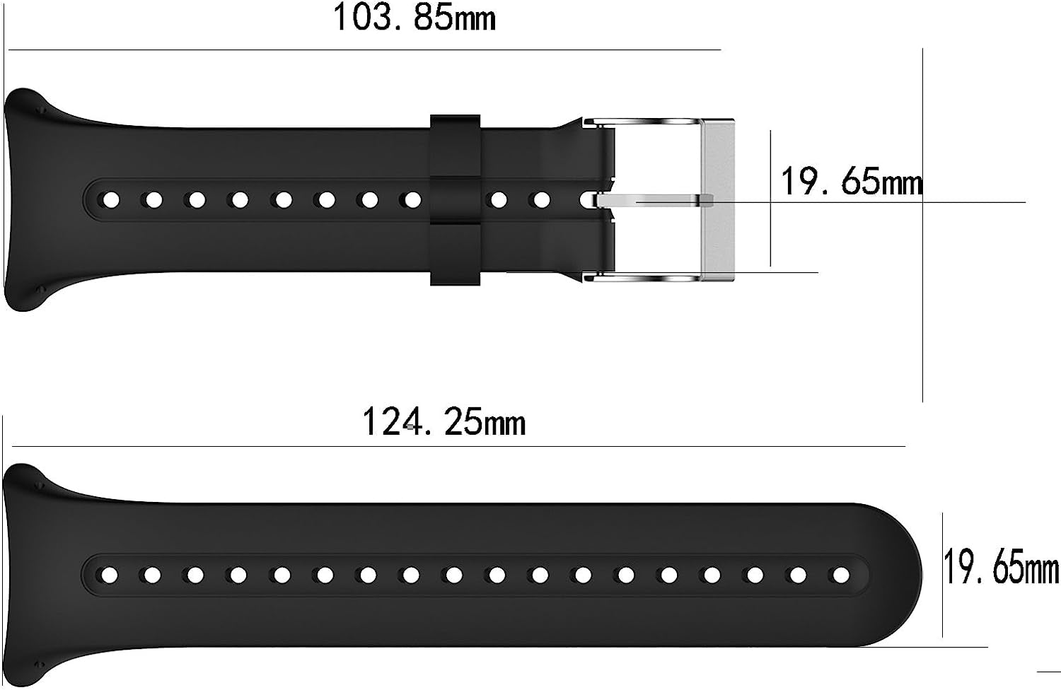 Fitturn Band Compatible with Garmin Swim Watch Bands Replacement Soft Silicone Black Watch Band Sports Strap Wristband Compatible with Garmin Swim Watch  FitTurn   
