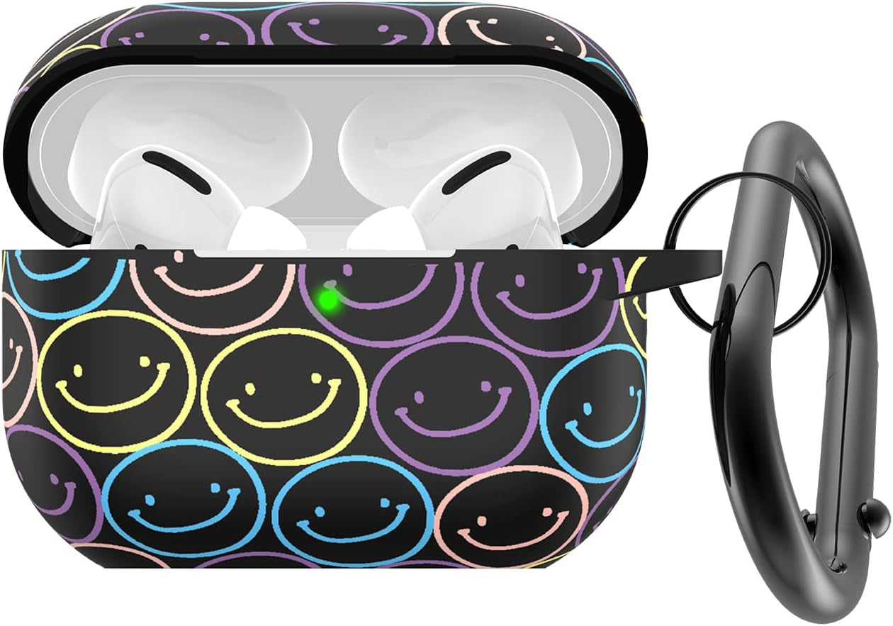 AGAOSH for Airpods Pro 2Nd Generation Case Cover with Keychain,Soft Silicone Skin Cover Protective Case for New Apple Airpods Pro Gen 2 Case 2022 Charging Case for Women Men Girl [Front LED Visible]  AGAOSH cute smiley face  