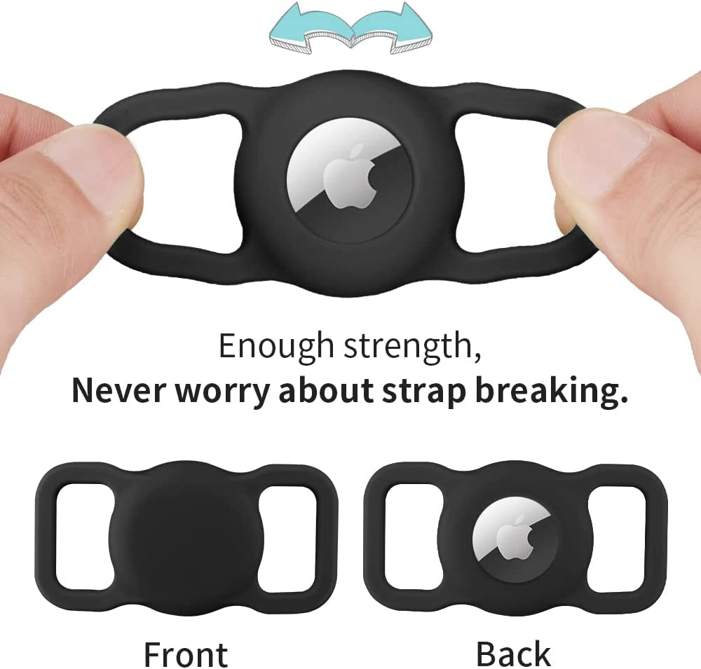 Airtag Dog Collar for Small Medium Large Dogs, Animire Soft Neoprene Padded Pet Cat Collar, Nylon Puppy Collar with Silicone Air Tag Case Holder Accessories, 9''-16'' Neck  Animire   