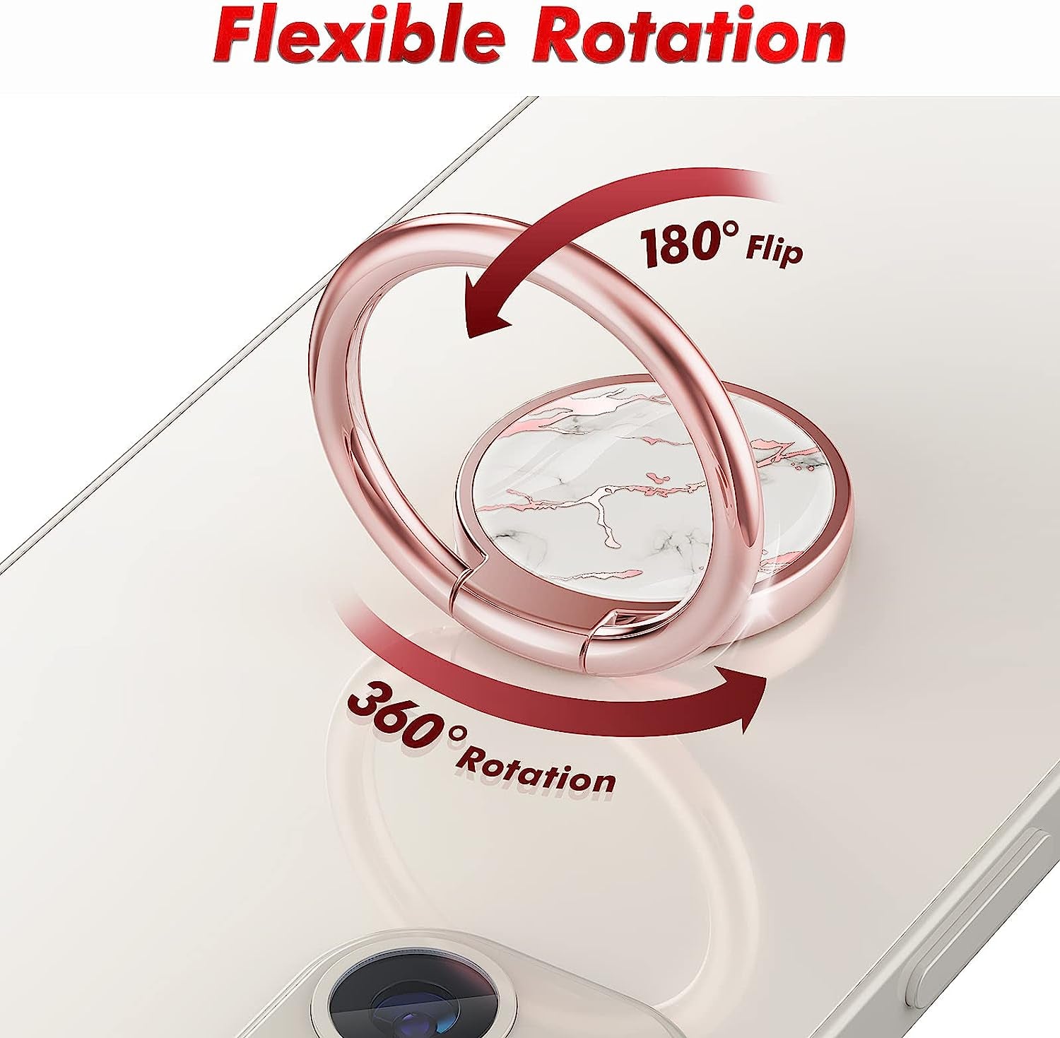 Cell Phone Ring Holder, Finger Ring Stand, 360 Degree Rotation Finger Ring Kickstand, Metal Grip for Magnetic Car Mount Compatible with Iphone, Samsung, LG, Sony,Smartphone Accessories (White)  Chvelop   