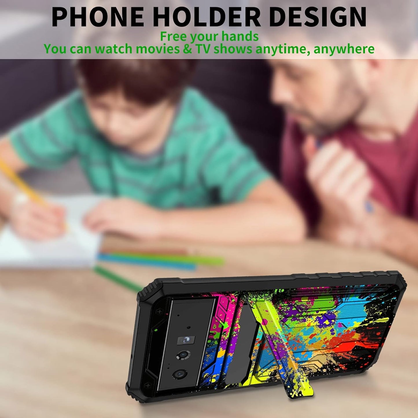 CGFGHHUY for Google Pixel 6 Case for Pixel 6 Wallet Case with Credit Card Holder & Kickstand Dual Layer Hard PC Soft TPU Protective Case for Google Pixel 6 6.4 Inch 2021 - Watercolor  CGFGHHUY   