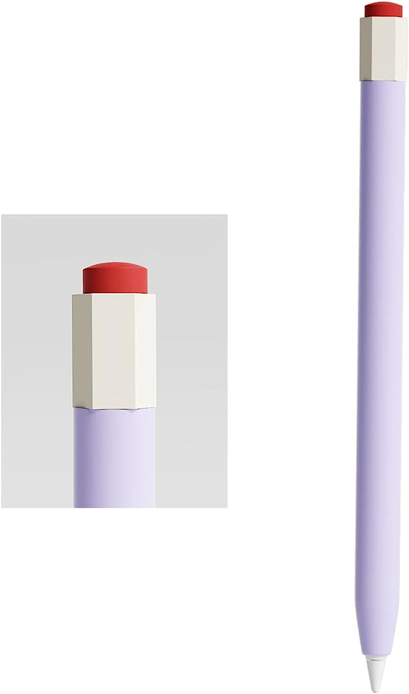 ELETIUO Silicone Case for Apple Pencil 1St Gen,Vintage Protective Grip Sleeve Cover,Compatible with Ipad Pro 9.7"/10.5"/12.9"  Litumfen Lavender Purple  