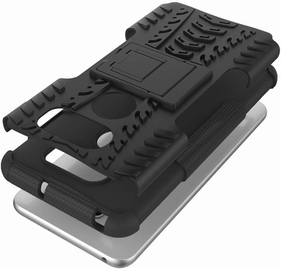 Phone Case for LG V35 Thinq V30 plus with Tempered Glass Screen Protector Cover and Stand Kickstand Hard Rugged Hybrid Cell Accessories LGV30 LGV35 LG30 LG35 V 30 35 V30+ V30S H931 Cases Men Black  Asuwish   