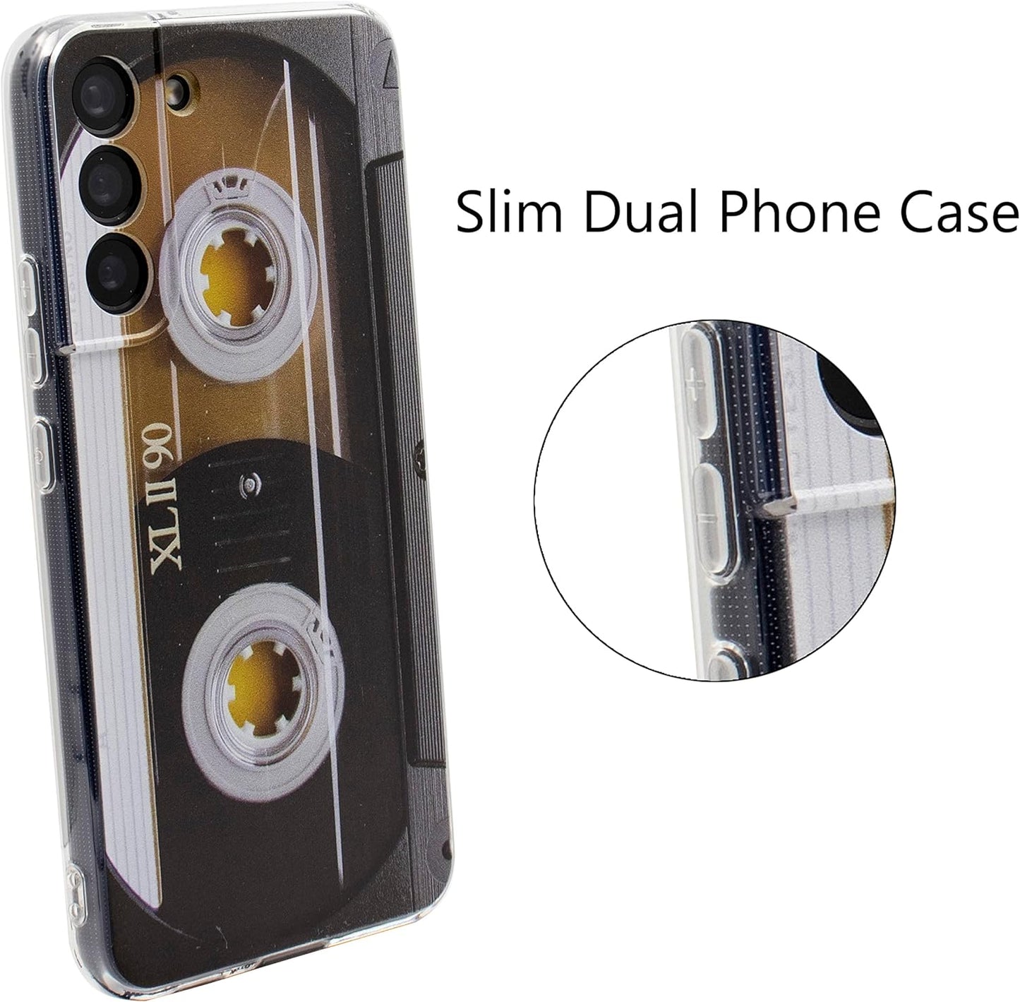 TNCYOLL Compatible with Samsung Galaxy S22 Cool Case,Cassette Tape Shockproof Music Cool Phone Case Bumper Protective Cover for Samsung Galaxy S22  TNCY   