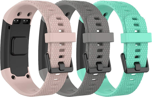 Compatible with Garmin Vivosmart HR Watch Bands Women Men, Replacement Silicone Band Straps Bracelet Wristbands Accessories Fit for Garmin Vivosmart HR, NOT for Vivosmart HR+ (Pink Gray Green)  XHNee   