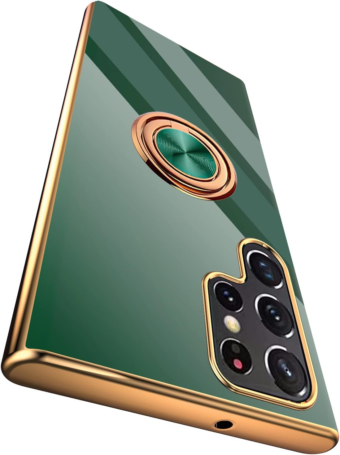 Tnarru Compatible for Samsung Galaxy S22 plus Case with Ring Holder Kickstand [With Magnetic] Soft TPU Shockproof Electroplated Protective Phone Case for Galaxy S22+ 5G Black  Tnarru Green Galaxy S22 Ultra 