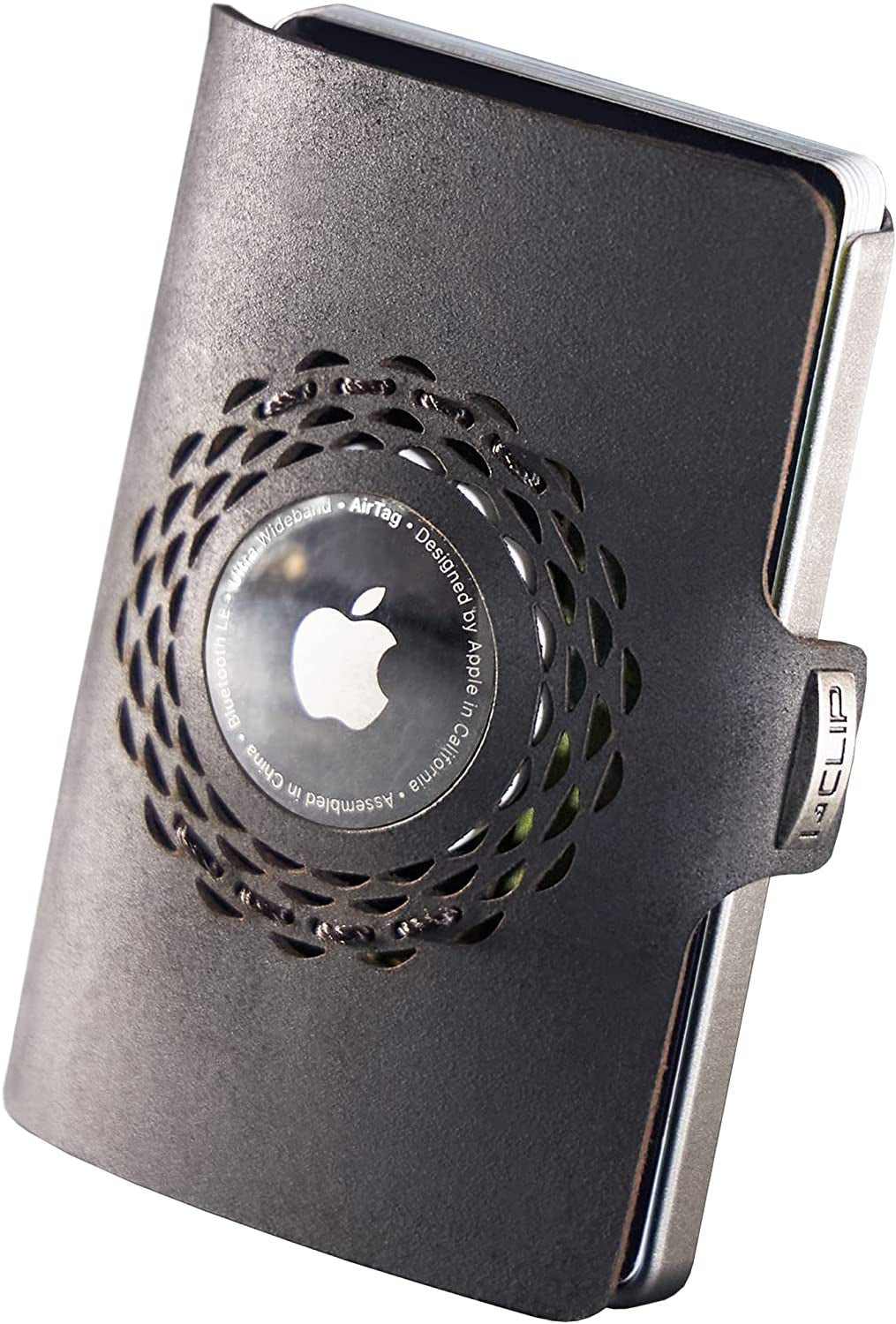 I-CLIP Stainless Steel for Apple Airtag with Interchangeable Moneyclip - Wallet - Slim Wallet - Wallet Compatible with Airtag - Steel Polished Deep Blue  Flux Design GmbH Original Silver Black  