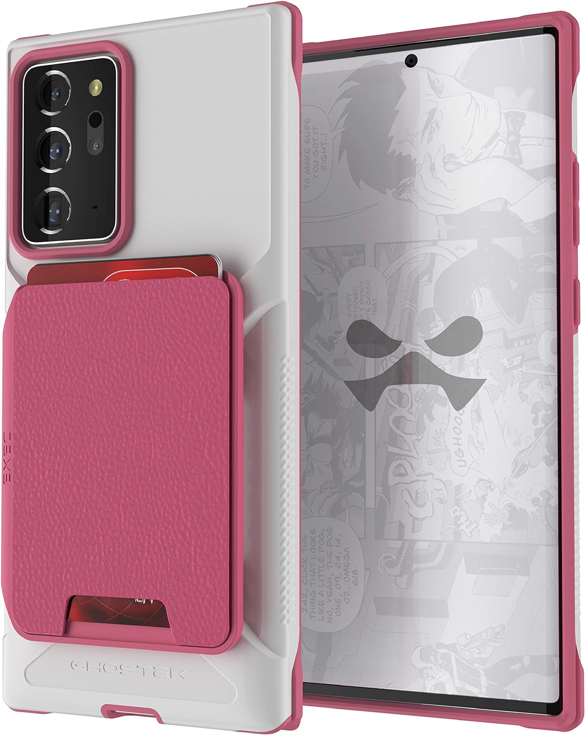 Ghostek Exec Note 20 Ultra Wallet Case - Pink Leather Card Holder & Magnetic Car Mount Compatible (6.9 Inch, 5G)  Ghostek   