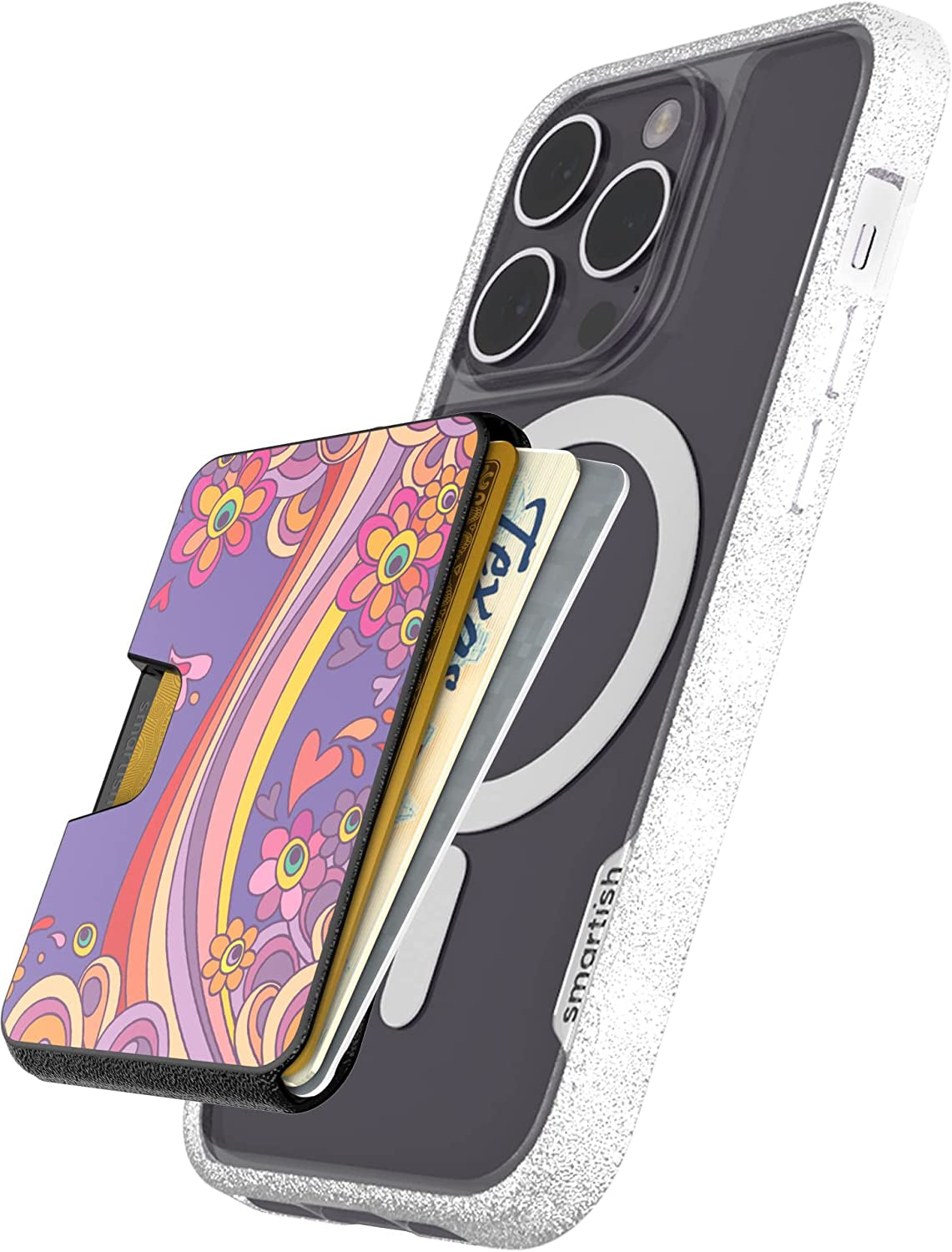 Smartish Wallet for Magsafe Iphones - Side Hustle - Slim Detachable Magnetic Card Holder for Apple Iphone 14/13/12 Models - Black Tie Affair  Smartish [Groovy, Baby]  