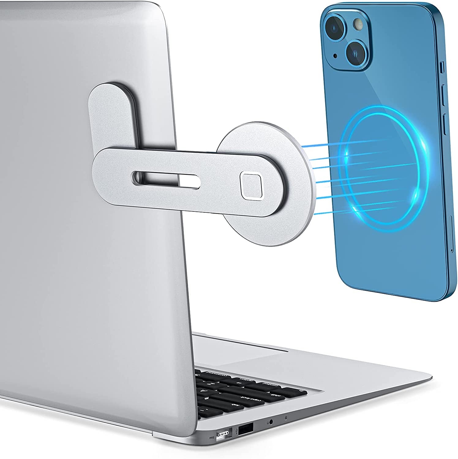 Techmatte Magnetic Phone Holder for Laptops Compatible with Iphone 14 13 12 Pro Max Iphone 14 Plus, Peloton Bike, Monitor Expansion, Portable Electronic Device Stand, Adjustable,Arm,Handle,Portable  TechMatte   