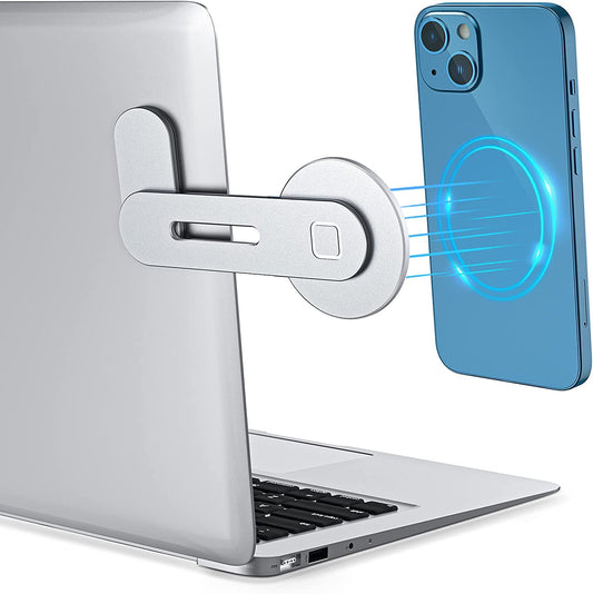 Techmatte Magnetic Phone Holder for Laptops Compatible with Iphone 14 13 12 Pro Max Iphone 14 Plus, Peloton Bike, Monitor Expansion, Portable Electronic Device Stand, Adjustable,Arm,Handle,Portable  TechMatte   