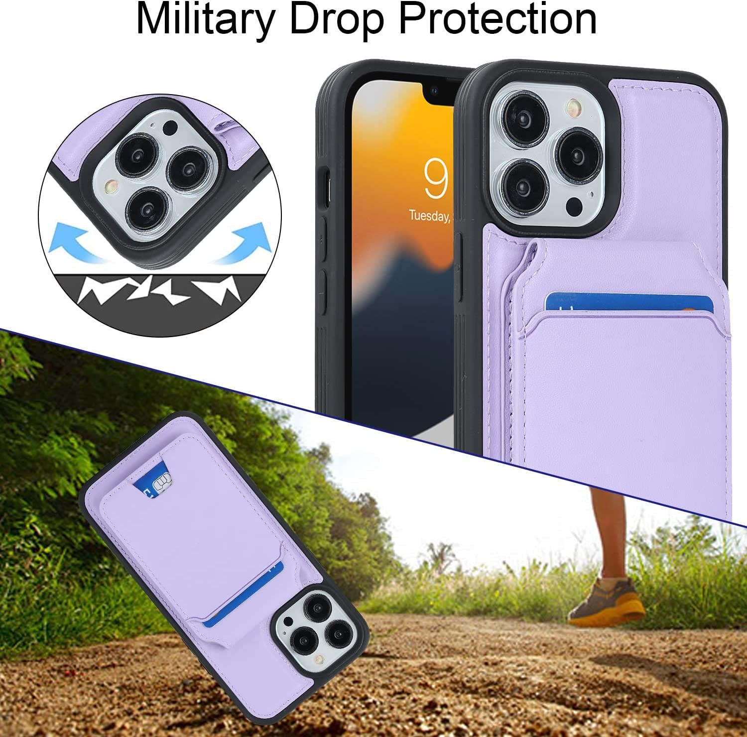 Ｈａｖａｙａ Iphone 13 Pro Max Phone Case Magsafe Compatible,Iphone 12 Pro Max Case Wallet with Card Holder,Magnetic Detachable,Magnetica Mag-Safe Cover with Kickstand for Women and Men-Purple  Ｈａｖａｙａ   