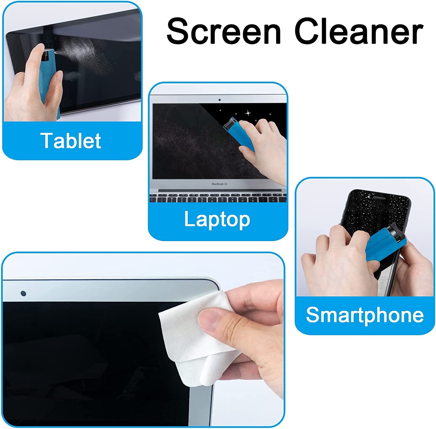 Walrfid 7-In-1 Electronics Earbud Screen Keyboard Cleaner Kit and Screen Cleaner for Phone Laptop Computer TV Screen- Blue  walrfid   