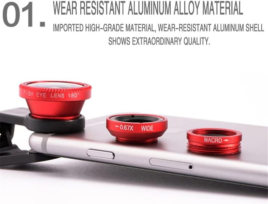 ZHUHW 3In1 Fisheye Phone Lens 0.67X Wide Angle Zoom Lens Fish Eye Macro Lenses Camera Kits with Clip Lens on the Phone for Smartphone  zhhuyr   