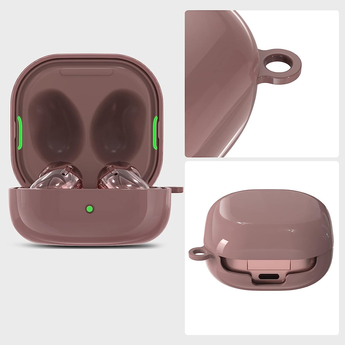 Filoto Case Cover for Samsung Galaxy Buds 2 Pro/Galaxy Buds Pro/Galaxy Buds 2/ Galaxy Buds Live Case, Hard Protective Earbuds Case for Men Women Shockproof Skin Cover with Keychain (Rose Gold)  Kerle   