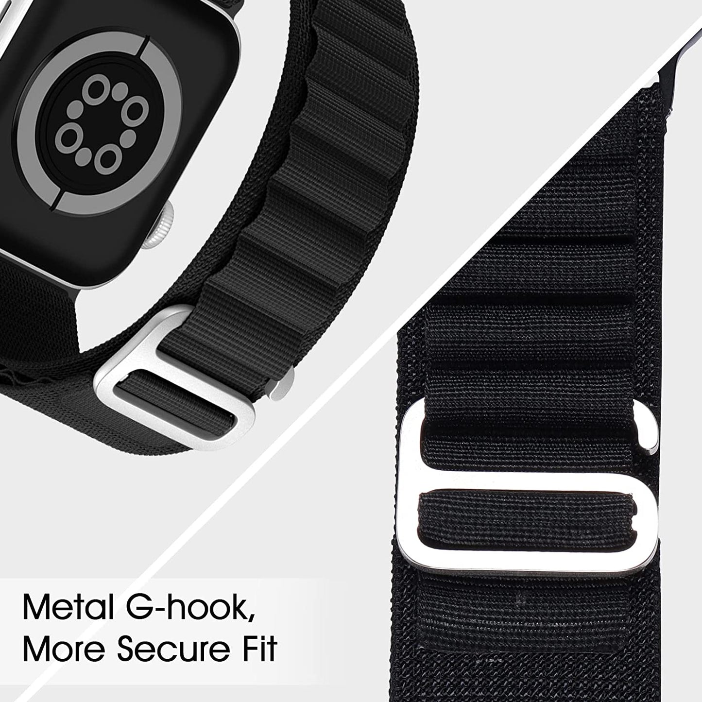 Alpine Loop Compatible with Apple Watch Band 49Mm 45Mm 44Mm 42Mm 41Mm 40Mm 38Mm, Women Men Nylon Sport Solo Loop Rugged Wristband with G‑Hook for Iwatch Utral Series 8 7 6 5 4 3 2 1 SE  VUTOT   
