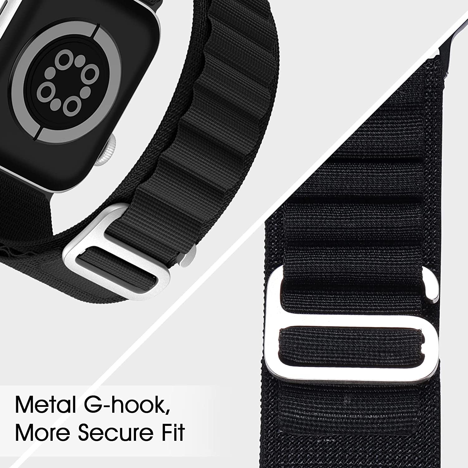 Alpine Loop Compatible with Apple Watch Band 49Mm 45Mm 44Mm 42Mm 41Mm 40Mm 38Mm, Women Men Nylon Sport Solo Loop Rugged Wristband with G‑Hook for Iwatch Utral Series 8 7 6 5 4 3 2 1 SE  VUTOT   