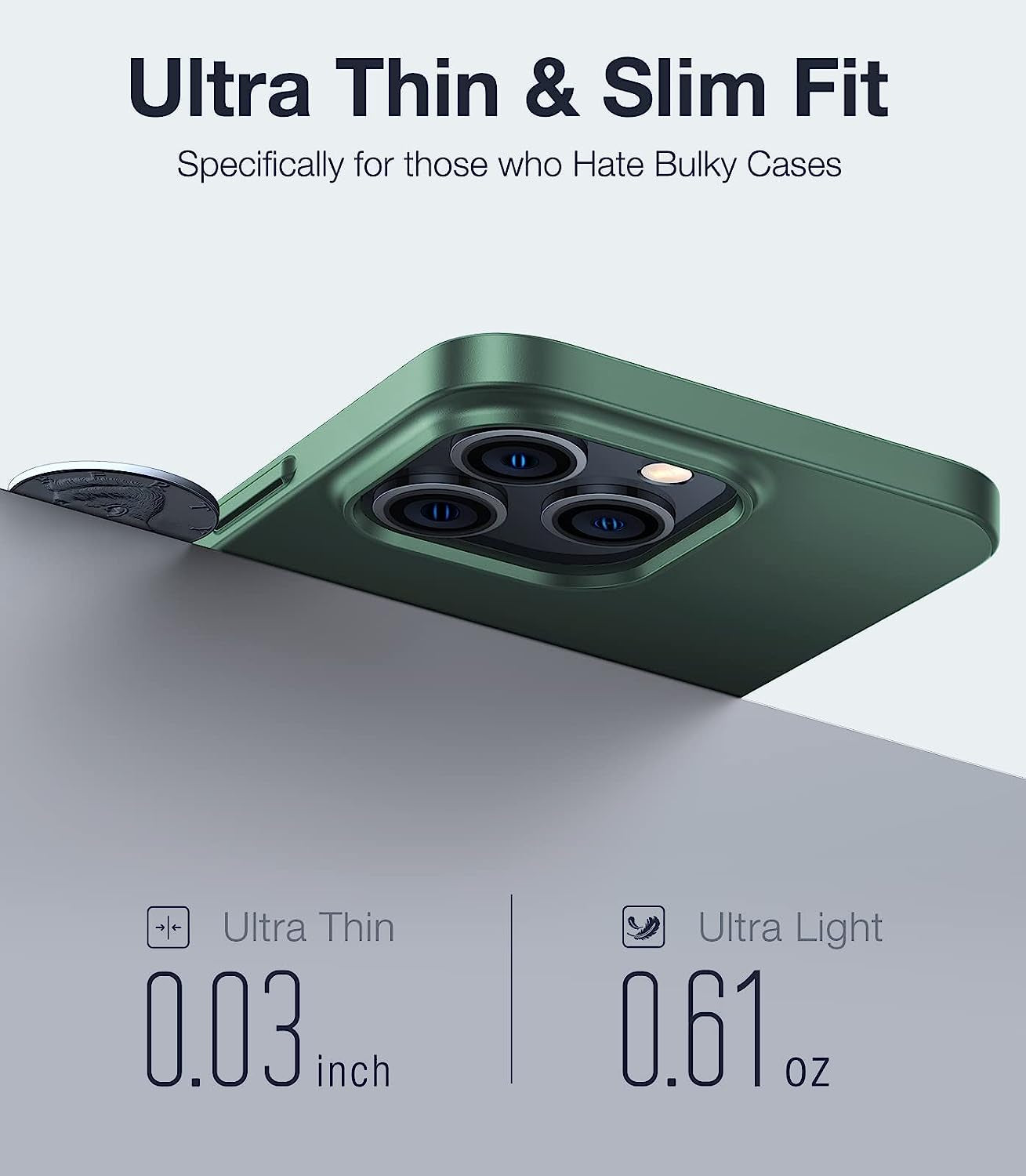 TORRAS Magnetic Slim Fit Designed for Iphone 14 Pro Case, [Ultra Thin as No Case] [Bare Iphone Grip][Compatible with Magsafe] Anti-Scratch Plastic Cover Phone Case for Iphone 14 Pro, Alpine Green  TORRAS   