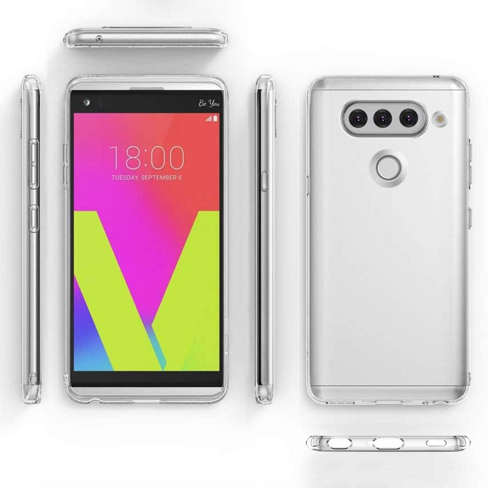 PUSHIMEI Compatible with LG V40 Thinq Case,Soft TPU Crystal Transparent Slim anti Slip Anti-Fingerprint Protective Phone Case Cover for V40 Thinq/V40 Storm(Clear)  PUSHIMEI Inc   