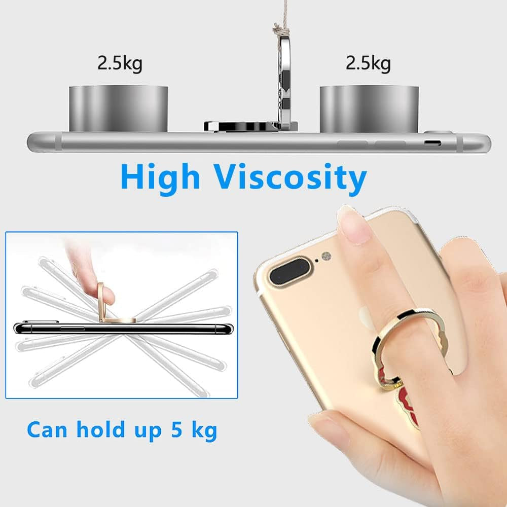 VOVIGGOL Skull Cell Phone Ring Holder for Magnetic Car Mount, 360° Rotation Metal Phone Ring Grip Phone Ring Stand Phone Ring Finger Kickstand Compatible with All Smartphones (White)  VOVIGGOL   