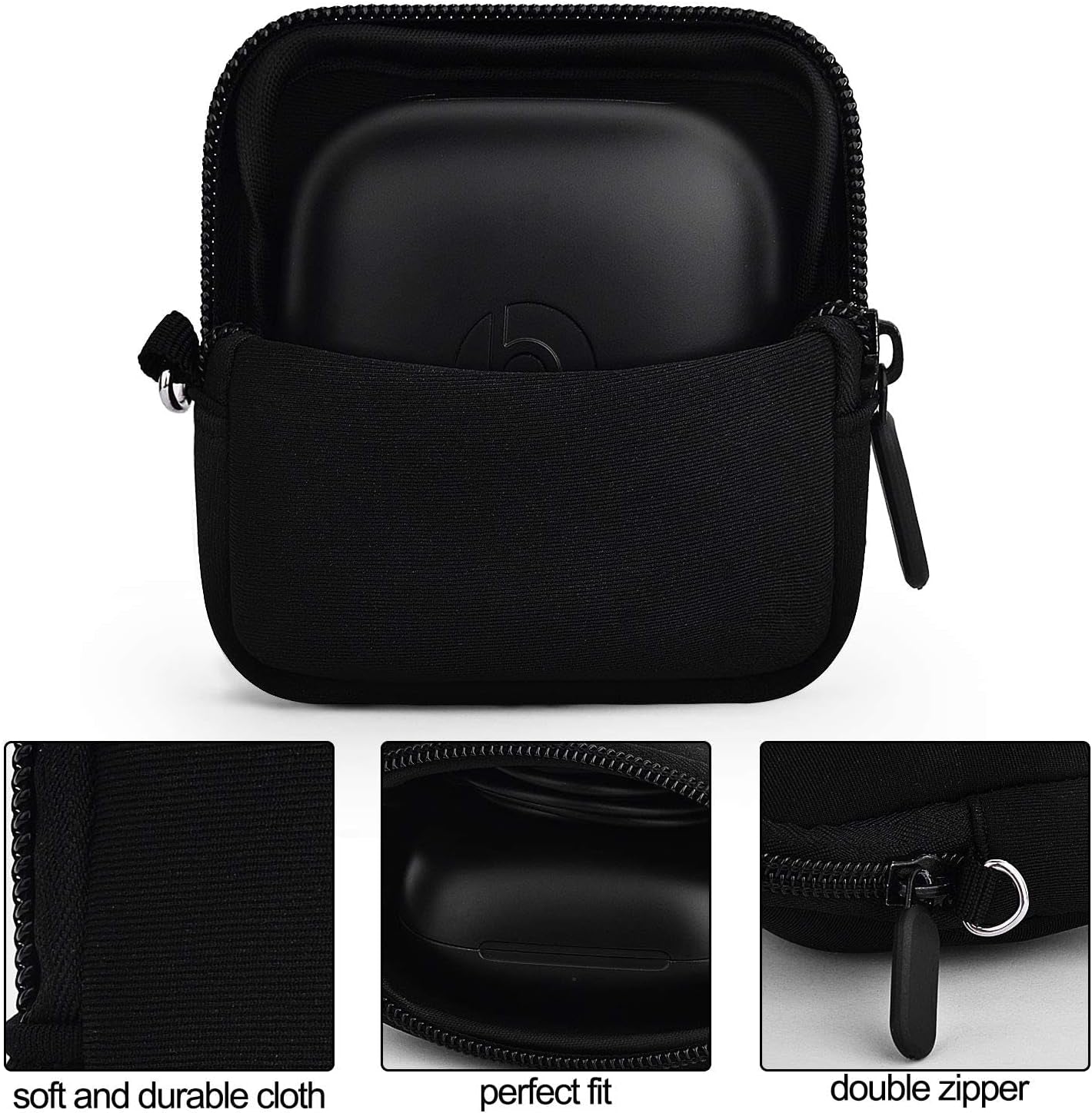 TOROTOP Case Compatible for Powerbeats Pro Case Cover,Anti-Lost & Shockproof Easy Carrying Silicone Case Accessories with Keychain and Soft Portable Storage Travel Carrying Case (Black)  TOROTOP   