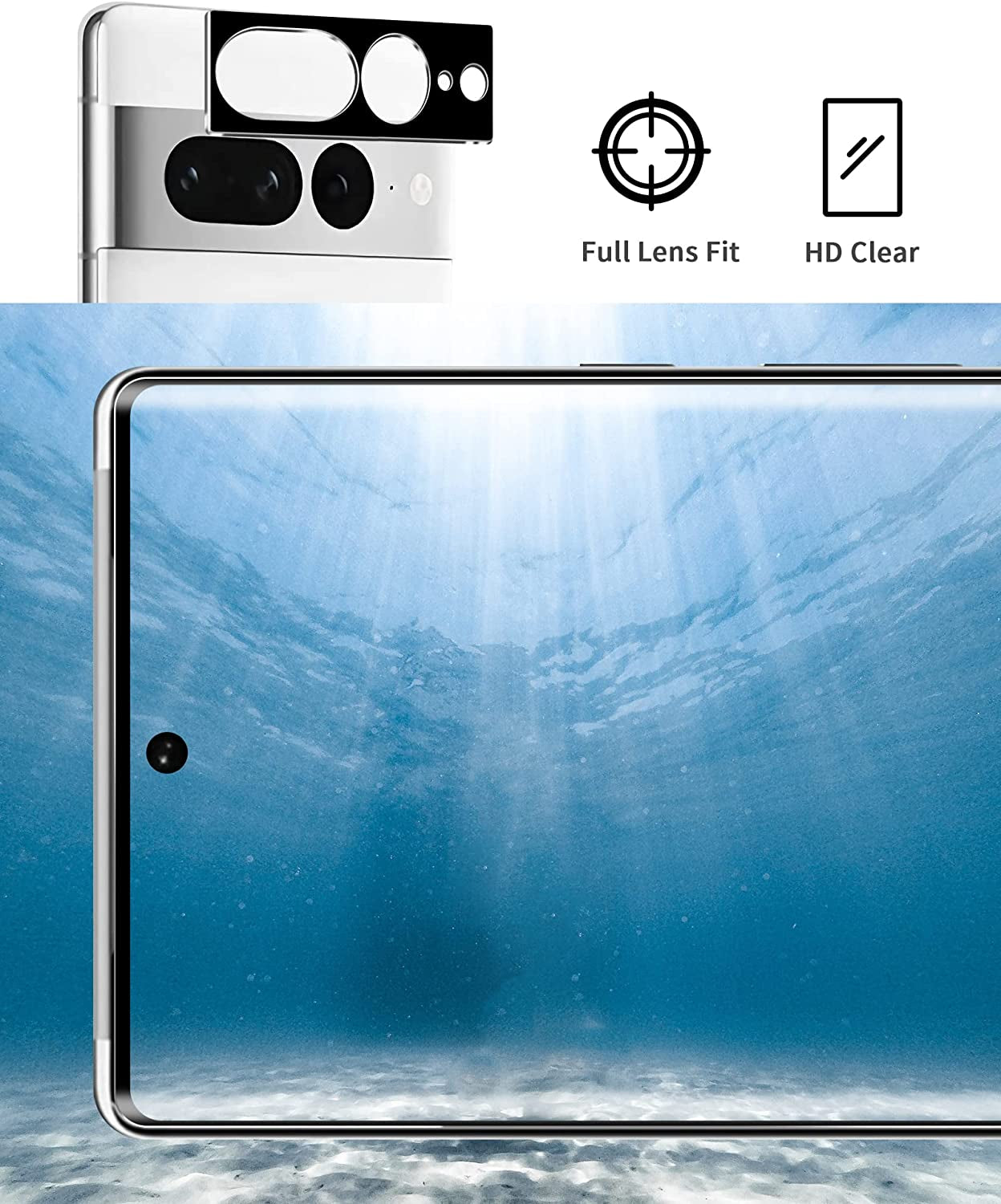 Corefyco Direct [2+2 Pack for Google Pixel 7 Pro Screen Protector 6.7 Inch and Camera Lens Protector, 9H Tempered Glass, HD Clear, Scratch Resistance, 3D Curved  Corefyco Direct   