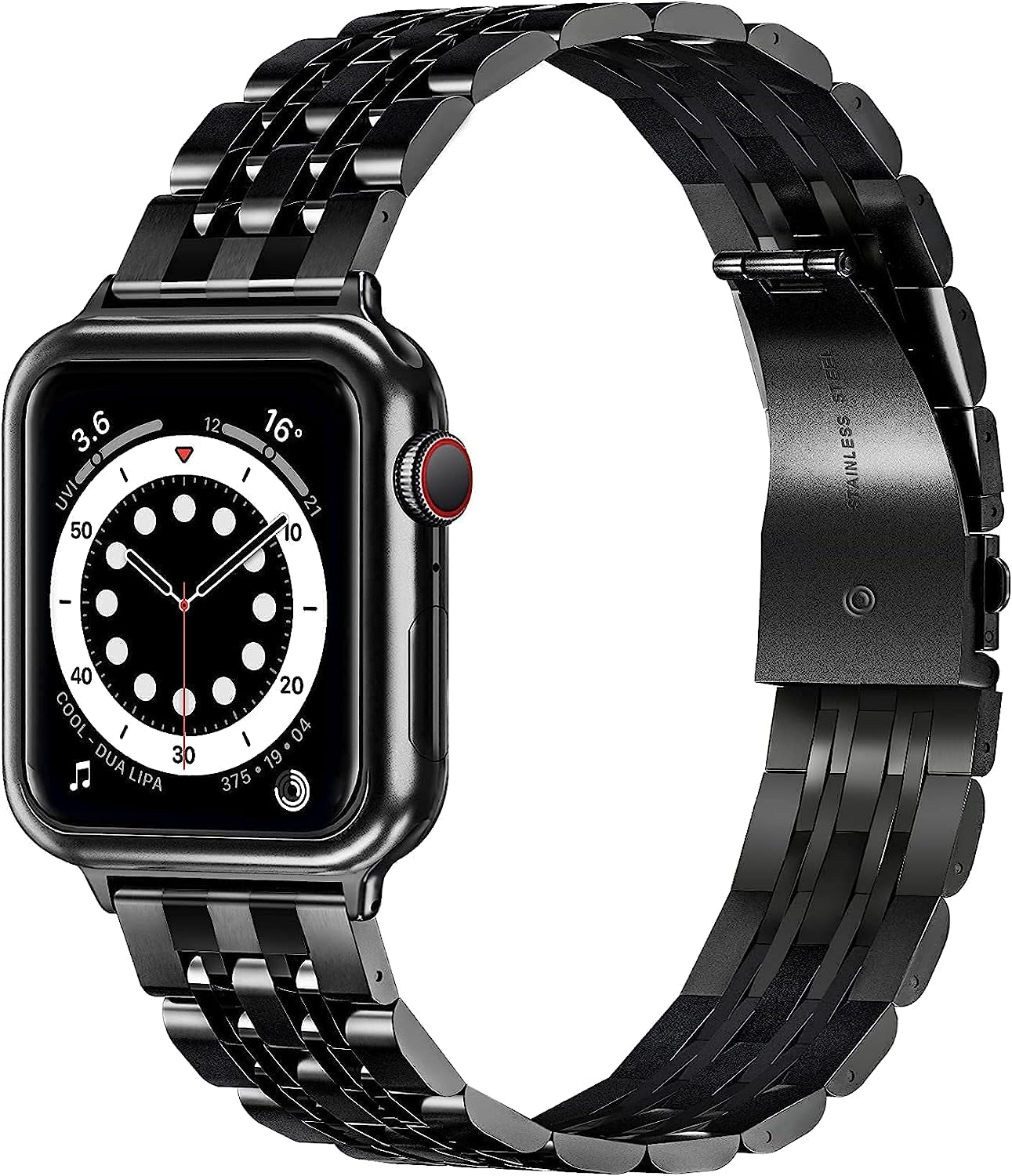 Stainless Steel Watch Band Compatible with Apple Watch Bands 42Mm 44Mm with Stainless Steel Buckle, Replacement Wristband Strap for Women Men  ENFAN   