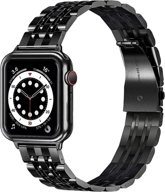 Stainless Steel Watch Band Compatible with Apple Watch Bands 42Mm 44Mm with Stainless Steel Buckle, Replacement Wristband Strap for Women Men  ENFAN   