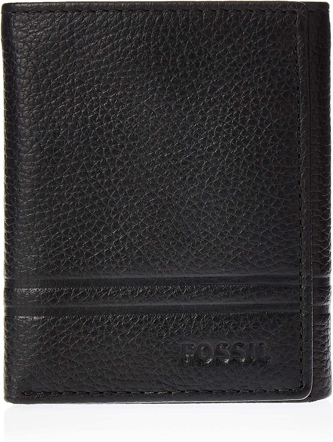 Fossil Men'S Leather Trifold Wallet  Fossil Men's Accessories Wilder Black  
