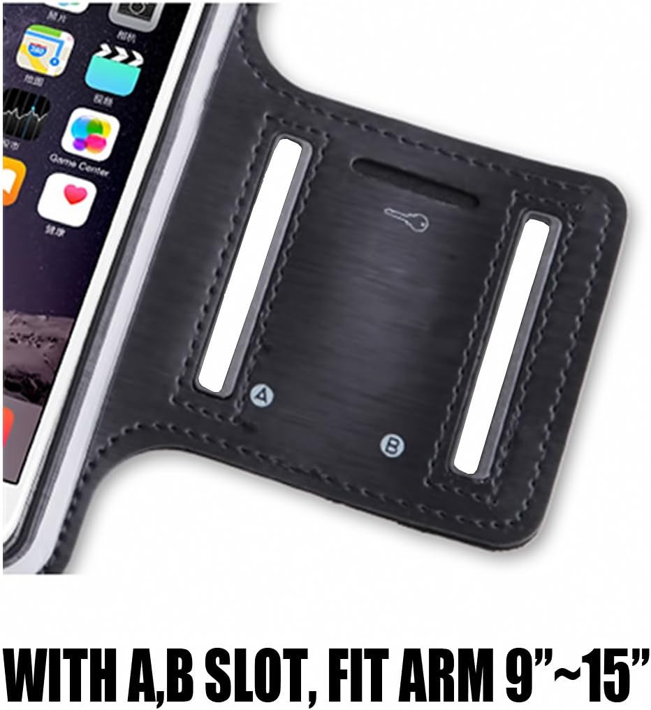 Casehq Water Resistant Cell Phone Armband Case Compatible Phone Iphone 11, 11 Pro, 11 Pro Max, X, Xs, Xs Max, Xr, 8, 7, 6, plus Galaxy S10, S9, S8, S7, plus Sizes and More. Adjustable Band & Key Slot  CaseHQ   
