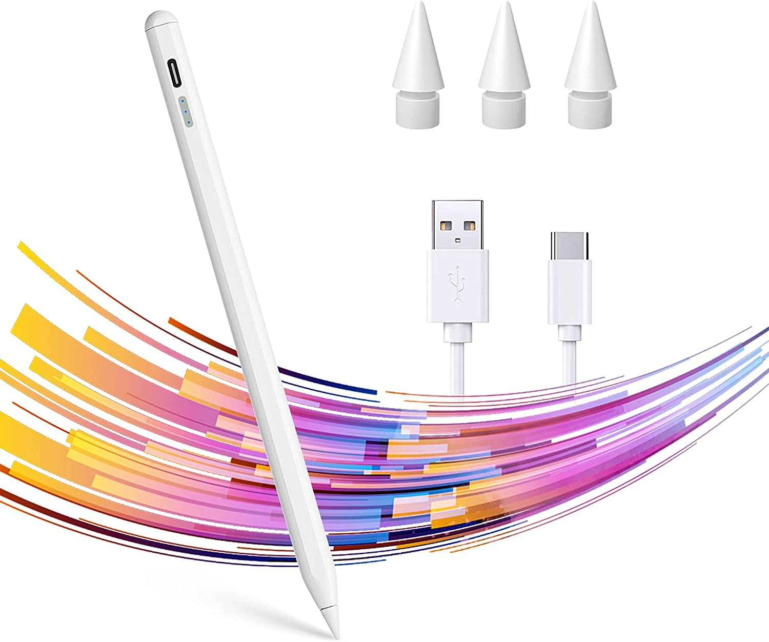 MXCOIRTP 5 Packs Apple Pencil Tips, Replacement Pen Tips for Ipad, Ipencil Nib Compatible with Apple Pencil 1St/2Nd Generation Ipad Pro Air Mini - White  MXCOIRTP White【Button Switch】  