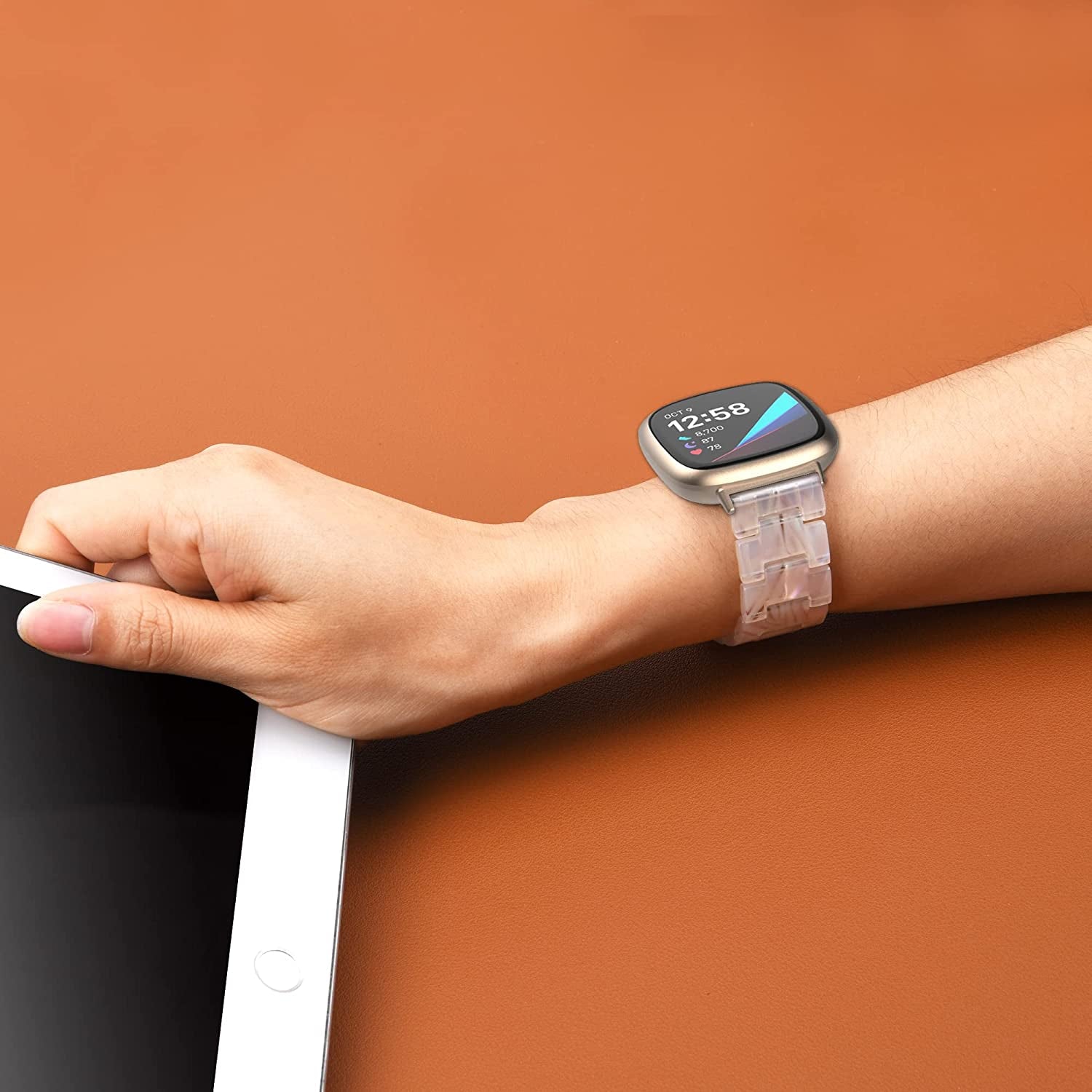 Wongeto Compatible with Fitbit Fitbit Versa 3 /Fitbit Sense Bands Women Men,Resin Bands Replacement Wristband for for Fitbit Sense & Sense and Versa 3 Smartwatch (Fluorescent Color)  Wongeto   