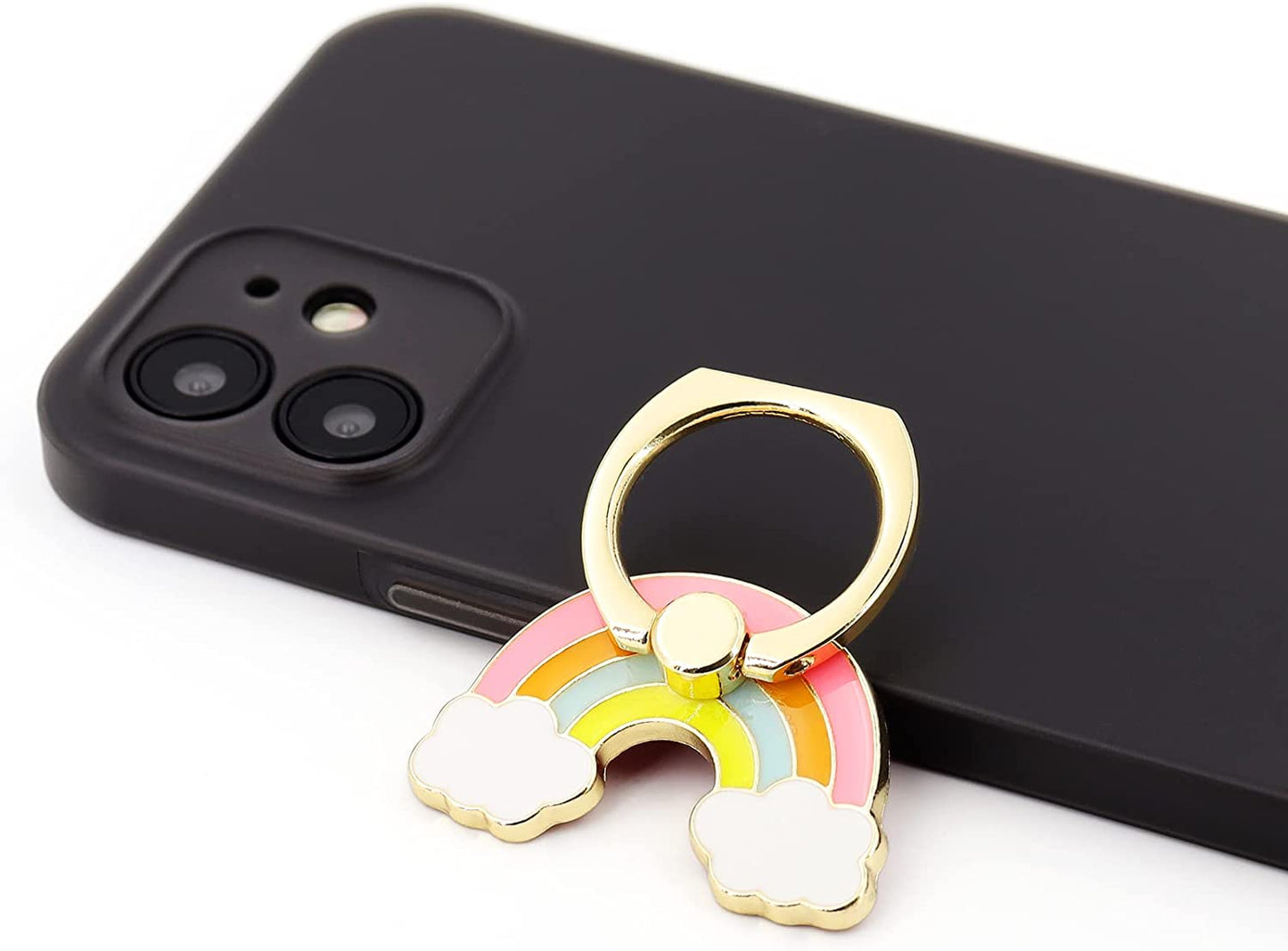 Lamignonne Phone Ring Holder Rainbow Metal Finger Grip 360° Rotation 180° Flip Kickstand Universal Phone Grip Compatible with All Smartphones  LaMignonne   