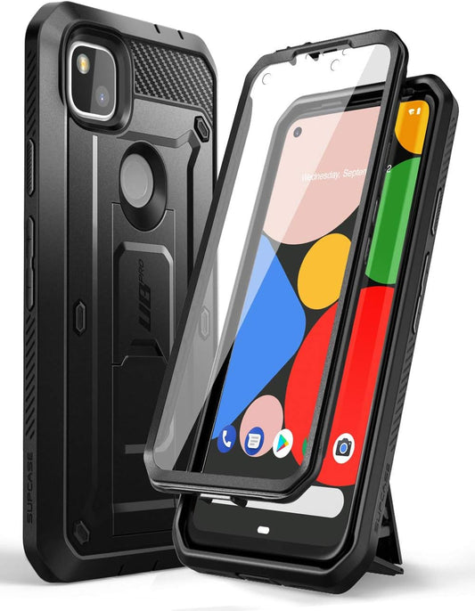 SUPCASE Unicorn Beetle Pro Series Case for Google Pixel 4A (2020 Release), Full-Body Rugged Holster Case with Built-In Screen Protector (Black)  SUPCASE   