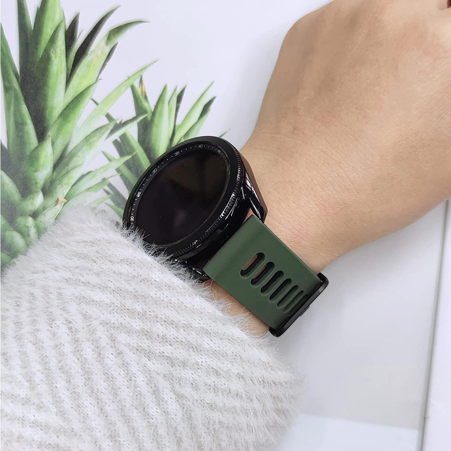 22Mm Galaxy Watch 3 45Mm Band,Soft Silicone Galaxy Watch 46Mm Bands Compatible for Samsung Gear S3 Frontier & Classic/Garmin Venu 2/Forerunner 255/ Forerunner 745/Vivoactive 4 Wristband for Men Women  EZMVZKU   