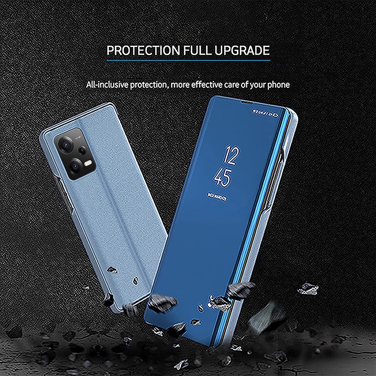 Tncavo for Xiaomi Redmi Note 12 Pro plus Mirror Case for Women, Outdoor Makeup Clear Phone Cover with Kickstand for Xiaomi Redmi Note 12 Pro plus JM Silver  Tncavo   