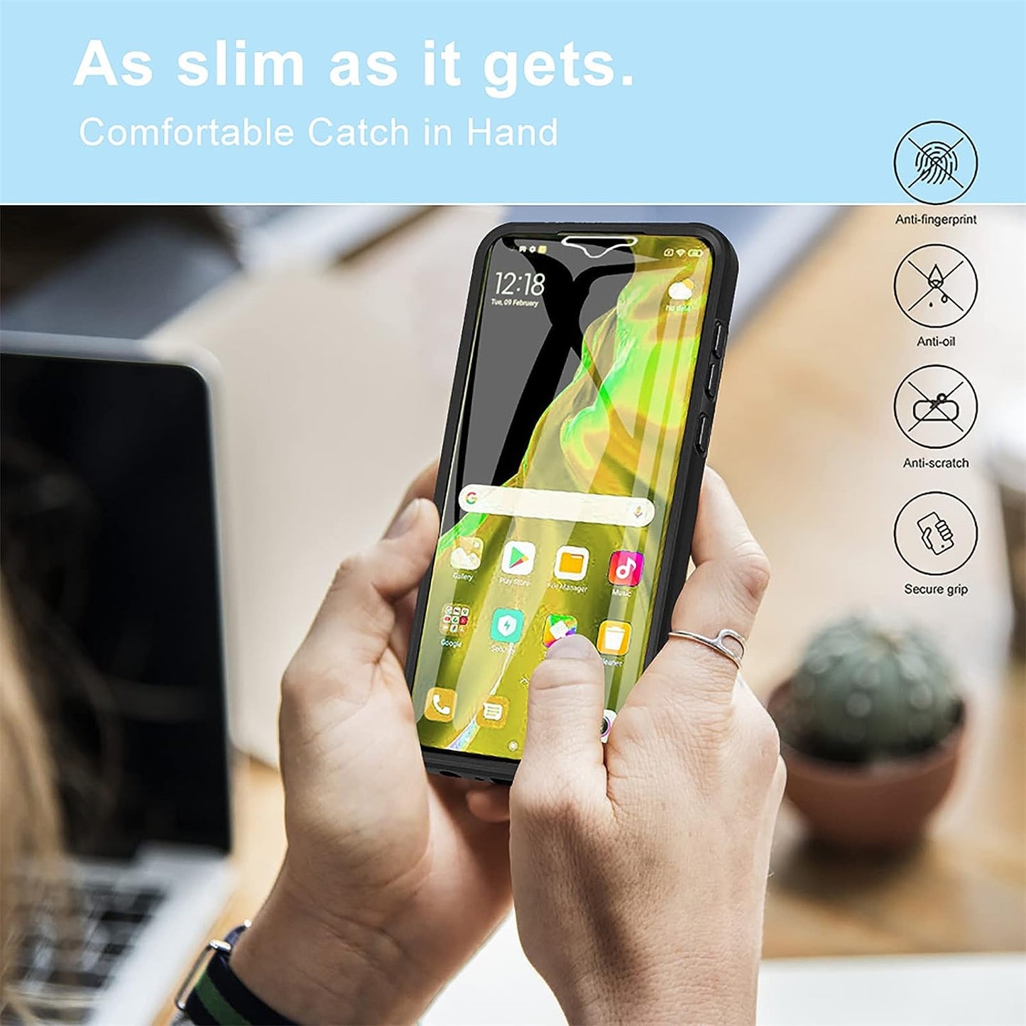 Ccsamll Slim Case for Xiaomi Redmi 12C with Screen Protector, Full Body Clear Soft TPU Rugged Bumper Case Shockproof Phone Cover for Xiaomi Redmi 12C QC Green  CCSmall   