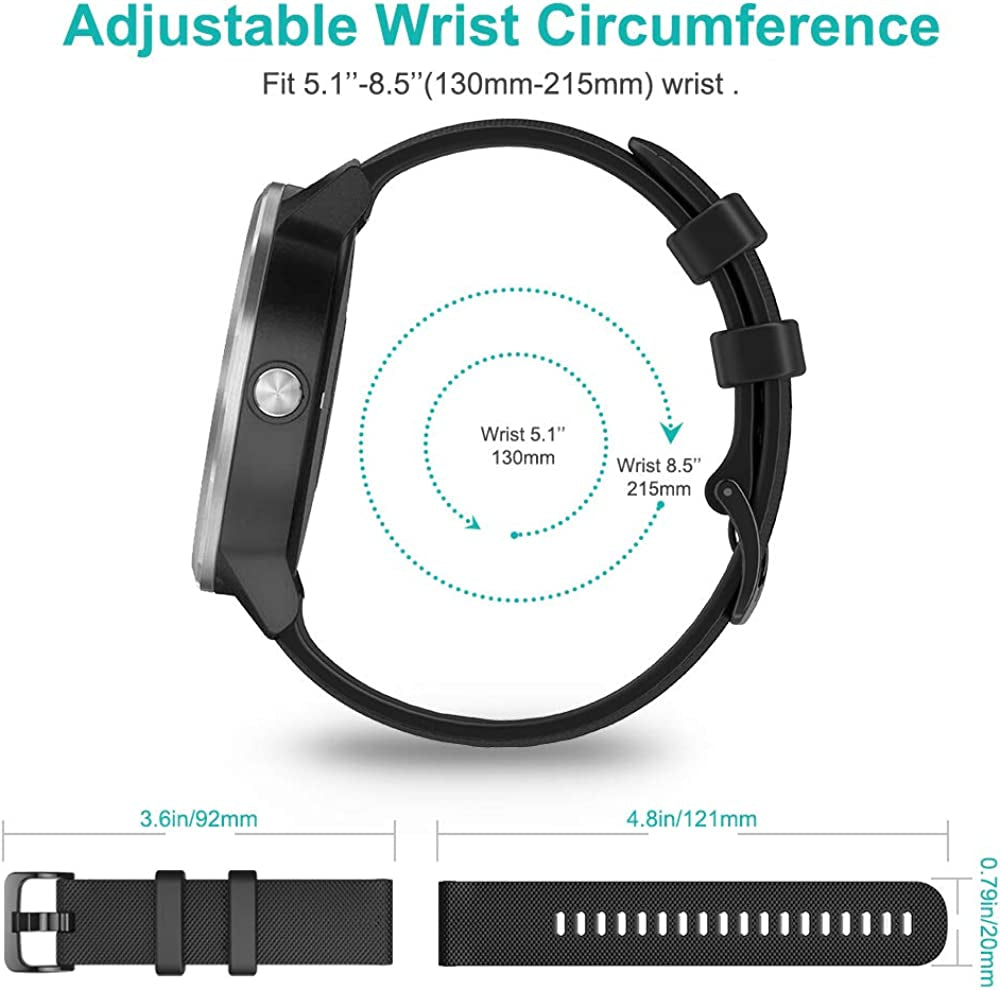 TUSITA Quick Release Watch Band 20Mm Replacement for Garmin Vívoactive 3 Music,Venu Sq 2 Plus,Vívomove 3 HR Sport, Approach S40, Forerunner 245,Galaxy Watch 4 Classic, Amazfit GTS 2 2E Mini, Bip U  TUSITA   