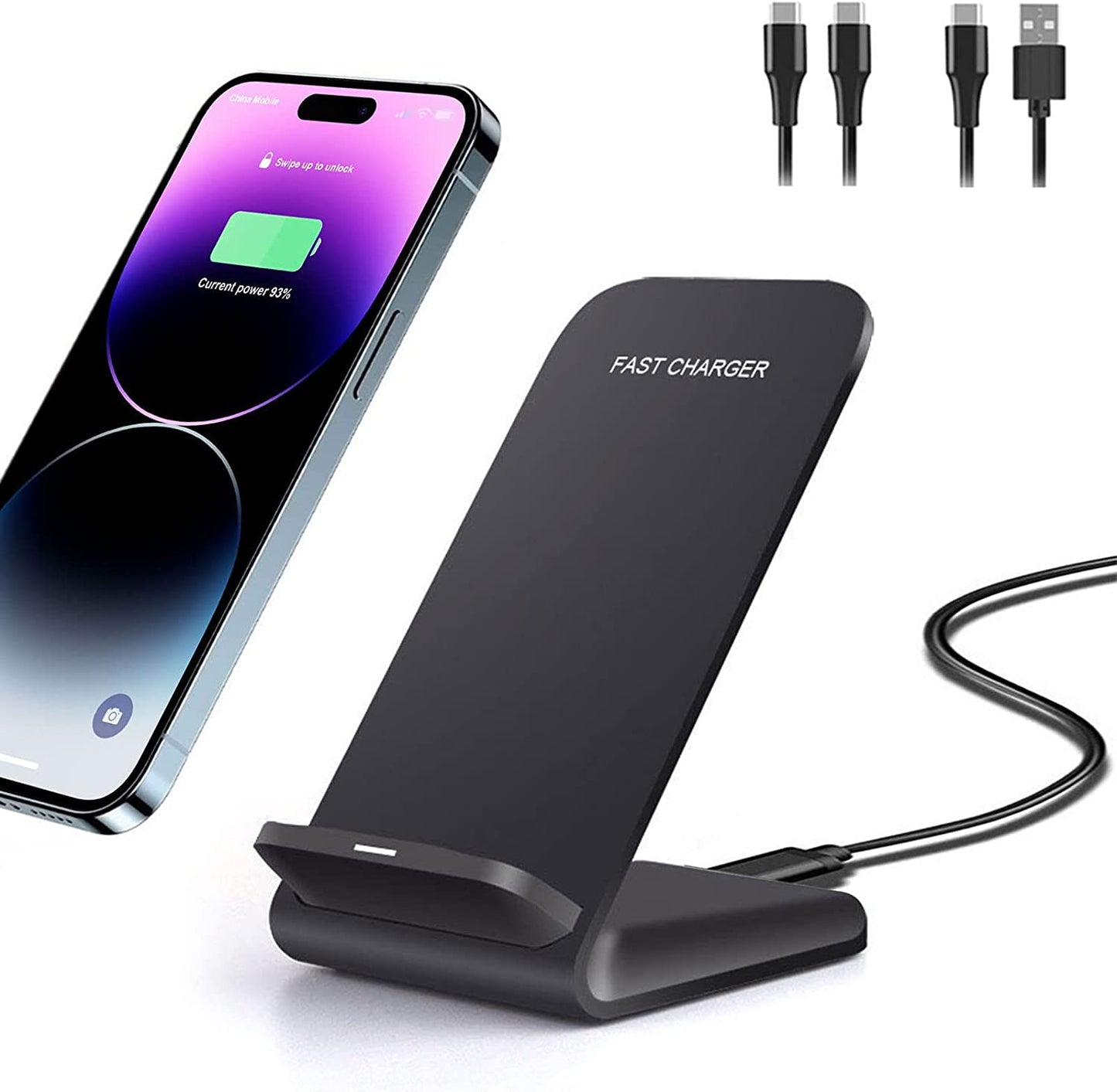 20W Fast Wireless Charger,Wireless Charging Stand Compatible with Iphone 14/14 Pro/13/12 Pro Max/Pro/11/11 Pro/X/8, Phone Charger for Galaxy S23/S23+/S22/S22 Ultra/S21/S20/S10/Note 20,Pixel/Lg Etc  FDGAO Black  