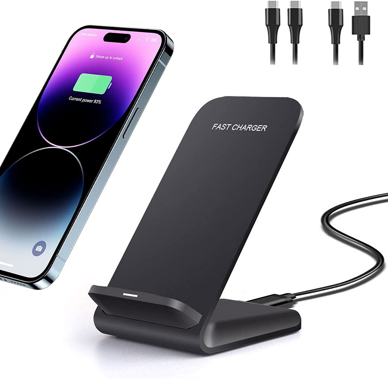 20W Fast Wireless Charger,Wireless Charging Stand Compatible with Iphone 14/14 Pro/13/12 Pro Max/Pro/11/11 Pro/X/8, Phone Charger for Galaxy S23/S23+/S22/S22 Ultra/S21/S20/S10/Note 20,Pixel/Lg Etc  FDGAO Black  