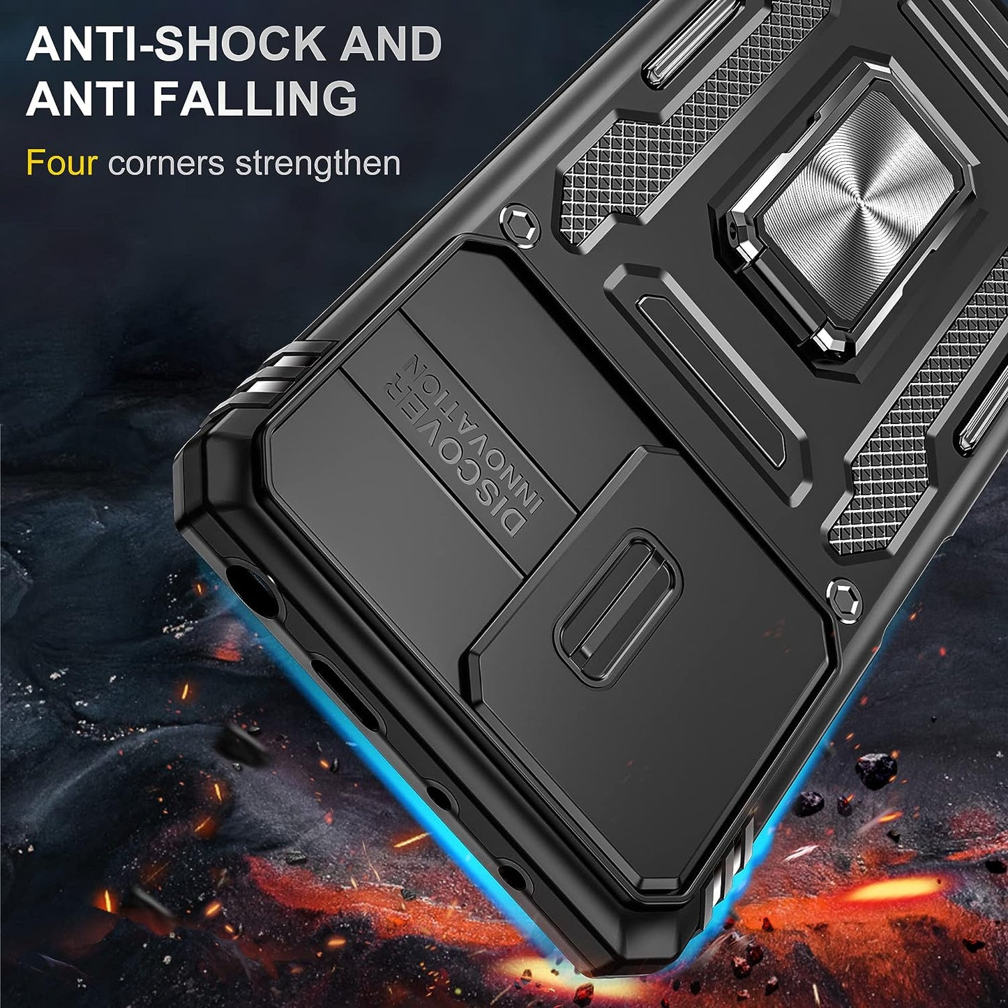 WVOZWWO for Xiaomi Redmi Note 12 Pro 5G/Poco X5 Pro 5G Case with Screen Protector, Protective Cover with Camera Protector Thin Kickstand Military Phone Case for Xiaomi Redmi Note 12 Pro 5G (Black)  Grand Eletronics   