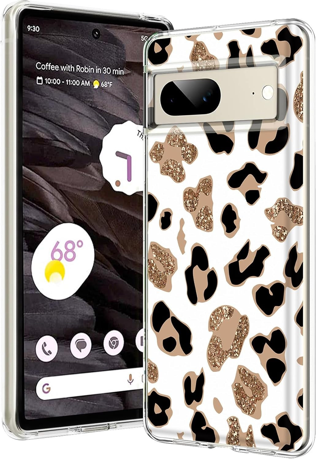 Compatible for Google Pixel 7A Case Silicone Clear TPU Cute Leopard Rose Flower Pattern Cartoons Design Ultra Thin Anti-Scratches Cases Shockproof Bumper Cover Case for Google Pixel 7A 5G (A-Leopard)  Gxmeuie   