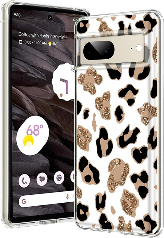 Compatible for Google Pixel 7A Case Silicone Clear TPU Cute Leopard Rose Flower Pattern Cartoons Design Ultra Thin Anti-Scratches Cases Shockproof Bumper Cover Case for Google Pixel 7A 5G (A-Leopard)  Gxmeuie   