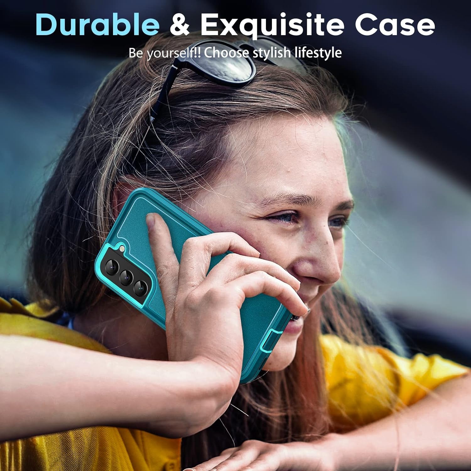 Leyi for S22 plus Case, Galaxy S22 plus Case, 3 in 1 Full Body Shockproof Rubber Dustproof Rugged Defender Protection Case for S22 Plus, Teal  LeYi   