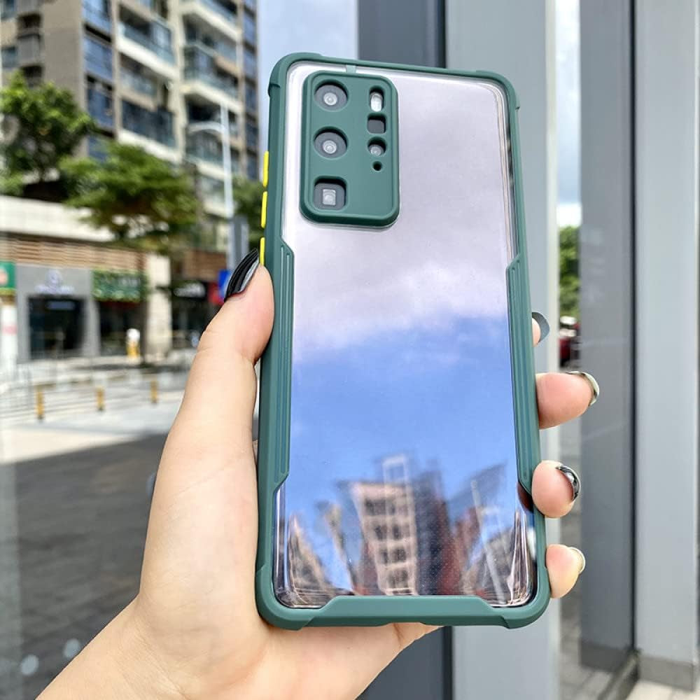 YOGISU Shockproof Frame Clear Phone Case for Huawei P40 P30 Pro Lite Lens Full Protective Transparent Cover for Huawei P 40 P30,Black,For Huawei P30 Lite  YOGISU Black Green For Huawei P40 Pro 