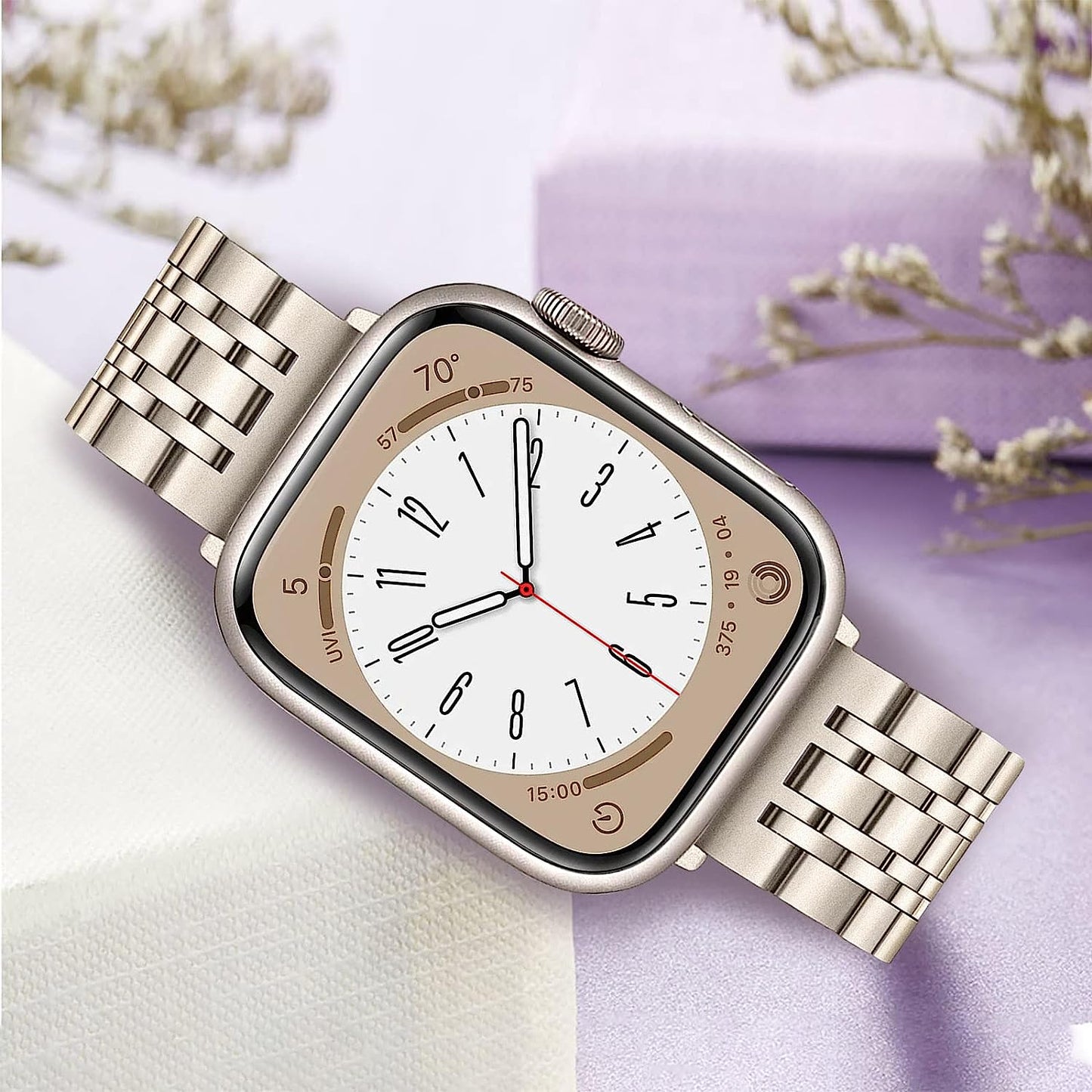 Trumirr Band for Apple Watch Series 8 7 41Mm Starlight Women Men, Stainless Steel Bands Replacement Strap for Iwatch SE Series 8 7 6 5 4 3 2 1 41Mm 40Mm 38Mm  TRUMiRR   